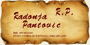 Radonja Pantović vizit kartica